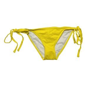 Frederick's of Hollywood Cheeky Bikini Tie Side Bottom Blazing Yellow Size Small